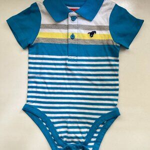 Wrangler Boy's‎ 6-9mo Onesie Stripes Embroidered Horse Logo Snap Closue